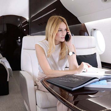 Falcon Private Jet Interior